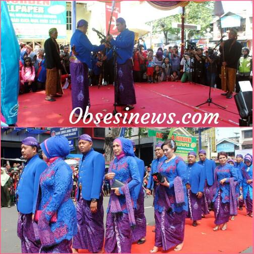 ​Gunakan Pakaian Adat Jawa, Dandim 0810/Nganjuk Ikut Pawai Alegoris HUT Kab. Nganjuk Ke-1080