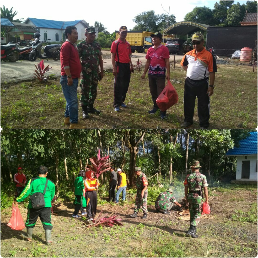 Mulawarman Peduli; Bersama Unsur Muspika Koramil 04/Satui Gelar Jumat Bersih