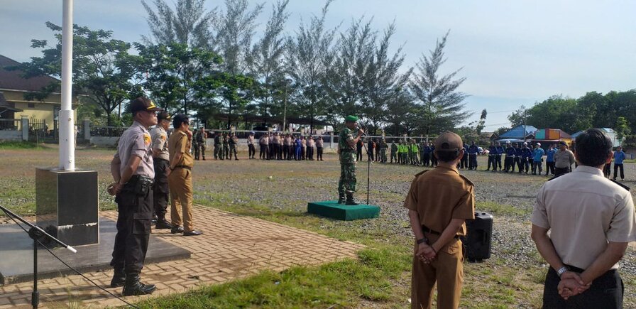 Koramil 1022- 04/ Satui bersama Muspika Satui Gelar Apel Siaga Bencana