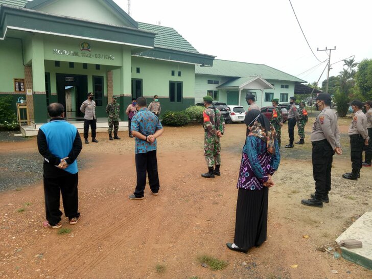 Koramil 1022-03/Khu Bersama Muspika Gelar Apel Gabungan Himbau Warga Untuk Ibadah Ied Dirumah