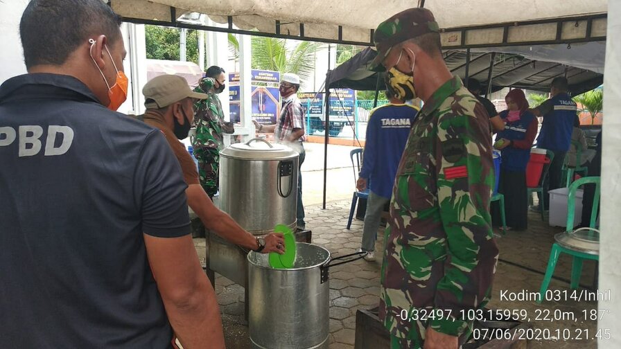 Wujud Keperdulian Percepatan Penanganan Covid-19 Kodim 0314/Inhil Dirikan Dapur Umum