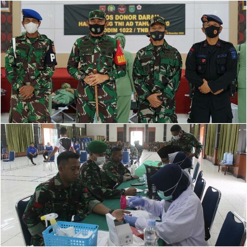 Kodim 1022/Tnb Peringati Hari Juang TNI AD Gelar Baksos Donor Darah