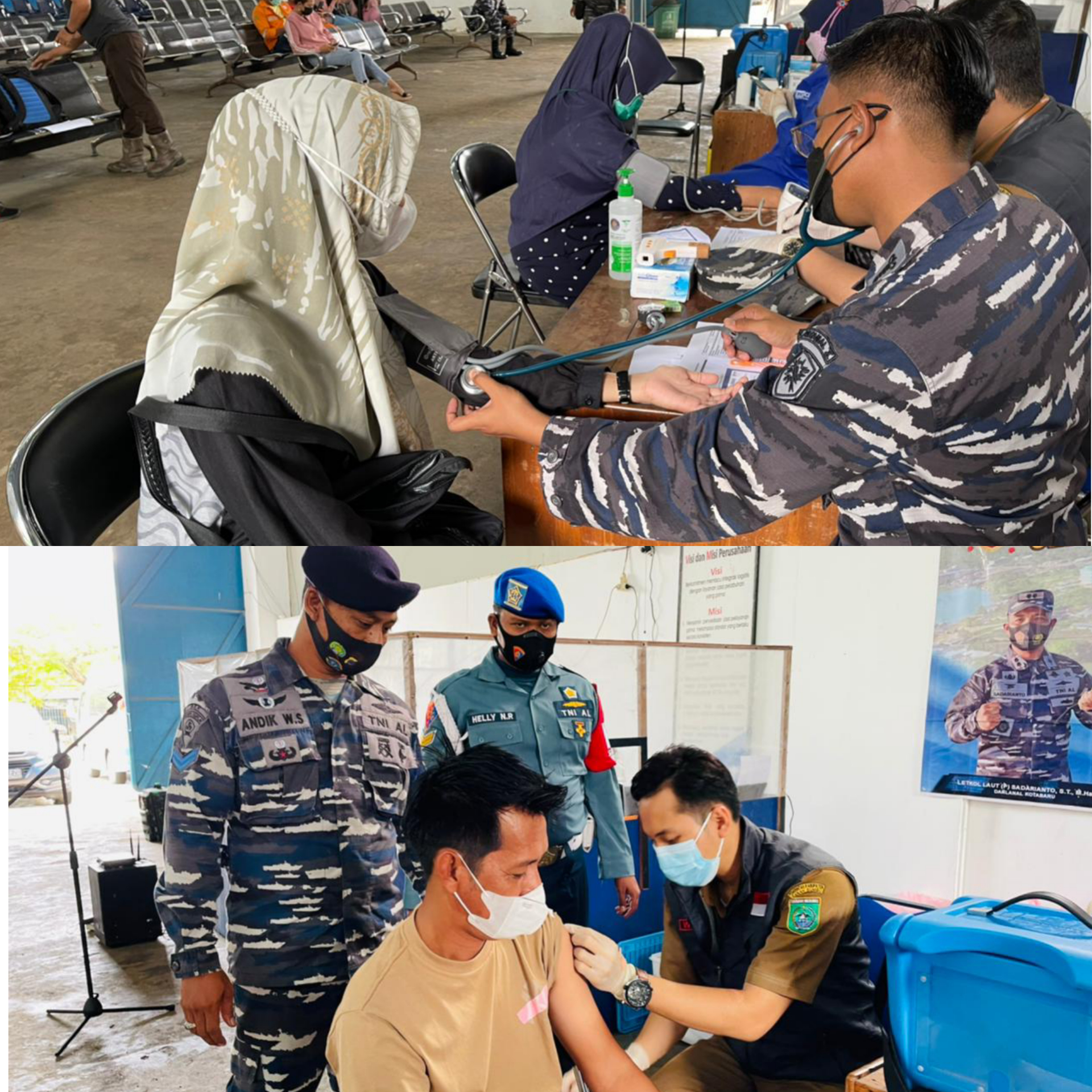 TNI AL Laksanakan Serbuan Vaksin Tahap II MASYARAKAT Maritim di Wilayah Kerja Lanal Kotabaru