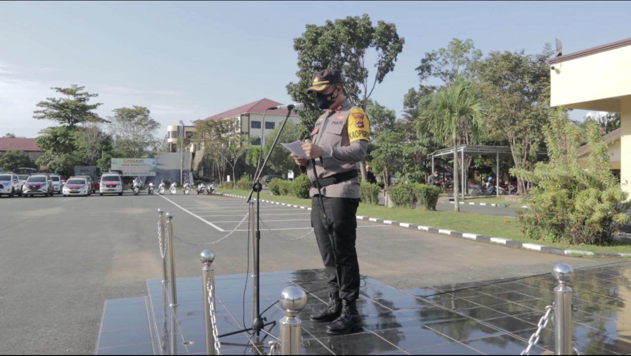 Guna Tingkatkan Tatib Lalu Lintas, Polres Tanbu Gelar Apel Pasukan Operasi Patuh Intan 2021