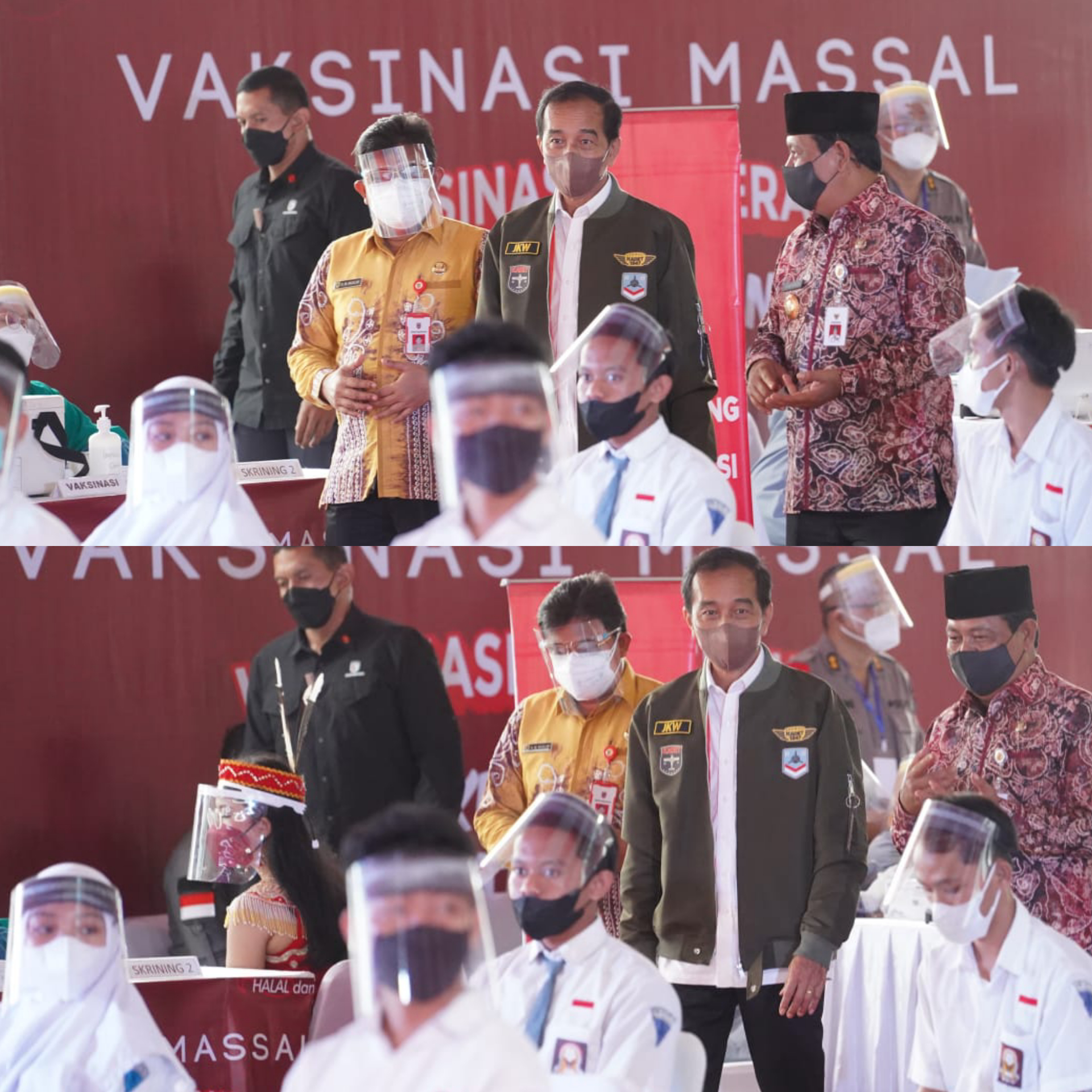 Pangdam VI/Mulawarman Bersama Danrem 101/Antasari Dampingi Presiden RI Tinjau Vaksinasi di Kalsel