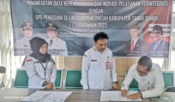 Tingkatkan Pelayanan Publik, Disdukpencapil Tanbu Jalin Kerjasama Dengan OPD