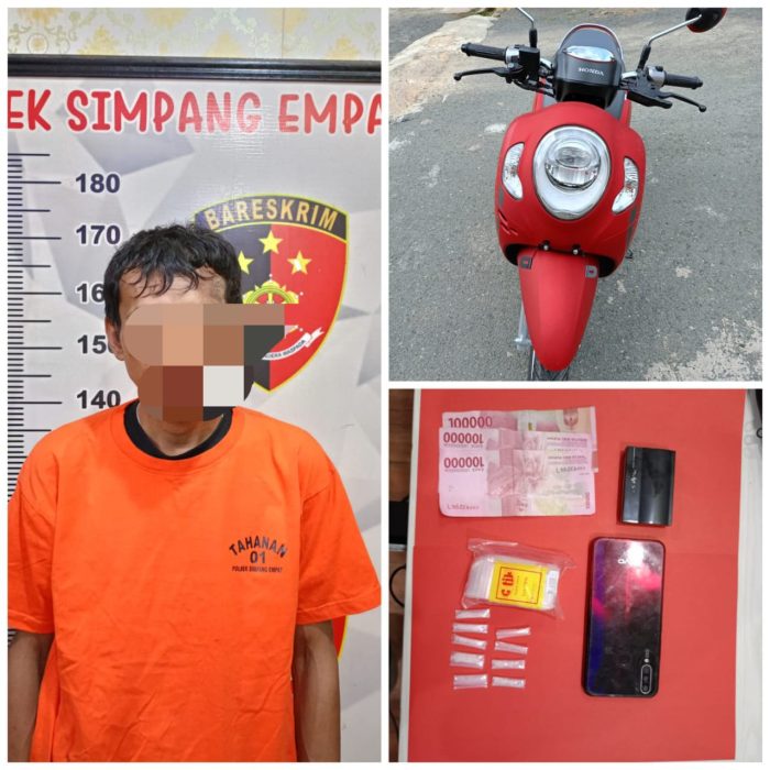 Polisi Bekuk Pria di Simpang Empat, 9 Paket Sabu Diamankan
