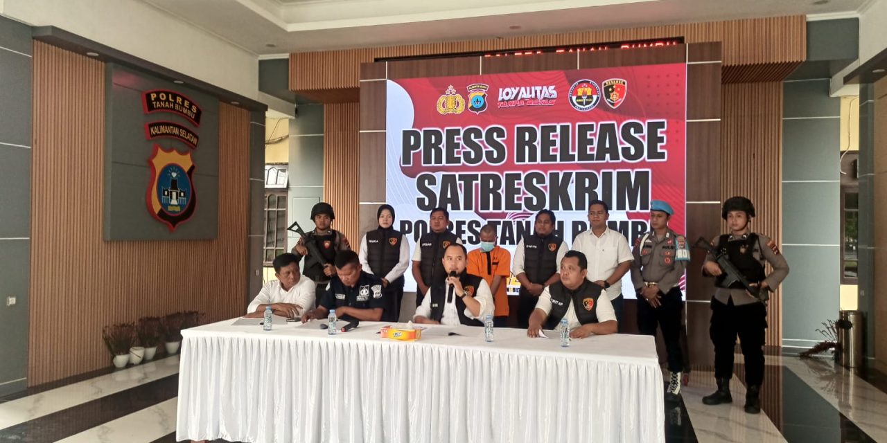 Satreskrim Polres Tanbu Ungkap Kasus Kekerasan Anak di Bawah Umur Saat Konferensi Pers