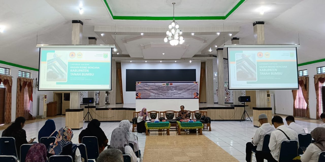 FGD Kedua Expose Laporan Penyusunan Dokumen Kajian Risiko Bencana Tanbu di Gelar di Gedung Mahligai Bersujud Kapet