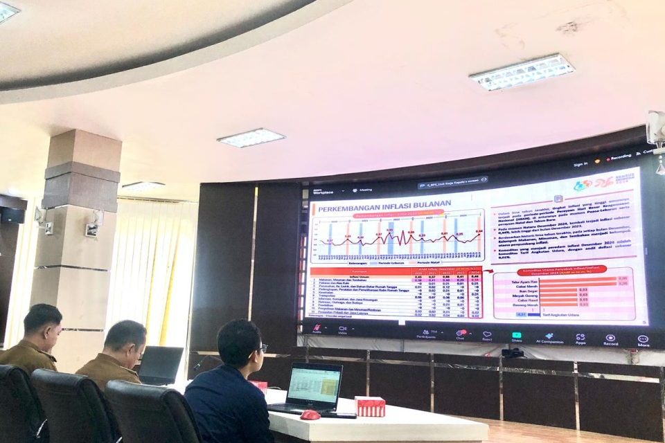 Rapat Pengendalian Inflasi Daerah Dilaksanakan Virtual di RDL Lantai 4 Kantor Bupati Tanbu