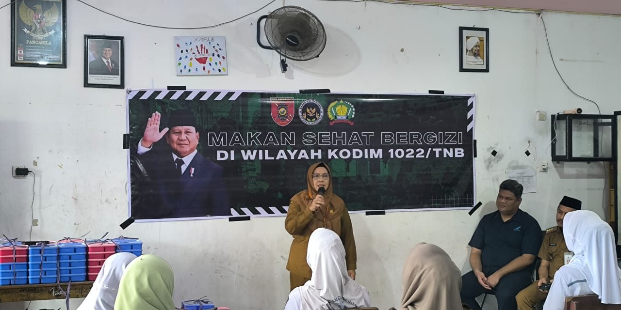 Kodim 1022 Berkontribusi dalam Peluncuran Program Makan Sehat Bergizi di Tanbu