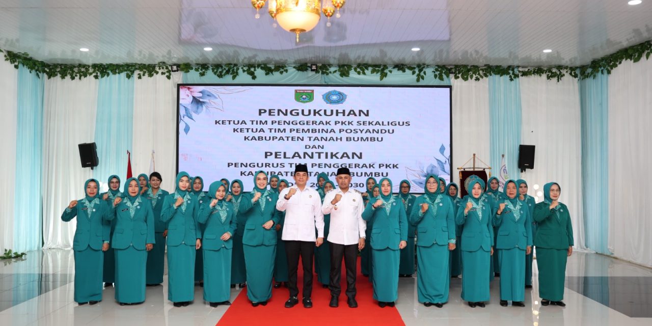 Bupati Tanbu Kukuhkan Ketua TP PKK dan Ketua Tim Pembina Posyandu Tanbu
