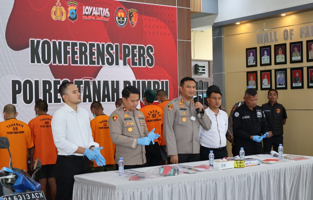 Polres Tanbu Gelar Konferensi Pers, Paparkan Hasil Operasi Kepolisian Kewilayahan Sikat I Intan 2025