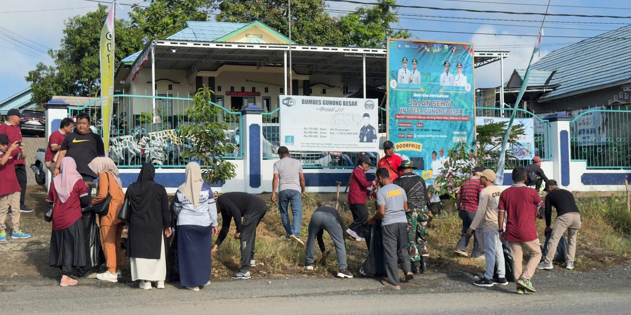 Kecamatan Simpang Empat Kembali Gelar AKSI Jumat Bersih di Desa Gunung Besar