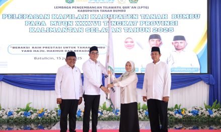 Bupati Tanbu Resmi Lepas Kafilah Tanbu yang Berlaga di MTQN ke-36 Tingkat Provinsi Kalsel