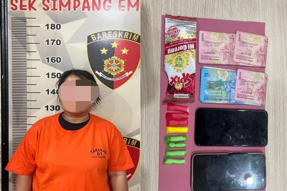 Reskrim Polsek Simpang Empat Amankan Perempuan Pelaku Peredaran Narkotika