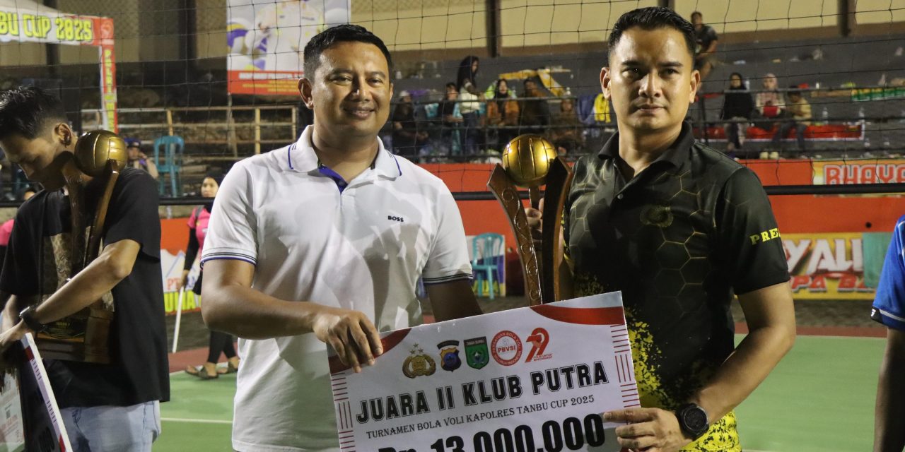 Polres Tanbu Gelar Grand Final Turnamen Bola Voli Kapolres Tanbu Cup 2025 Berlangsung Meriah