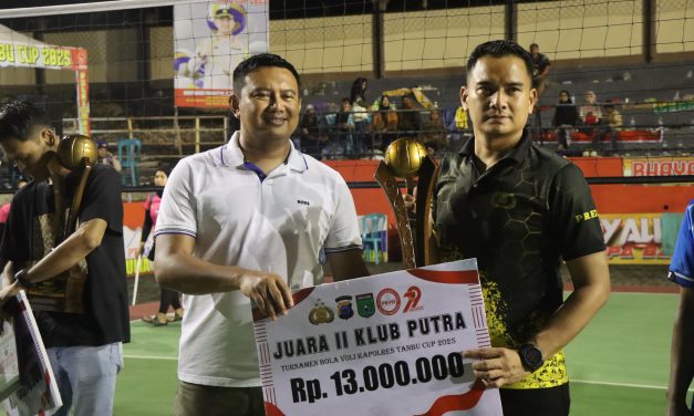 Polres Tanbu Gelar Grand Final Turnamen Bola Voli Kapolres Tanbu Cup 2025 Berlangsung Meriah