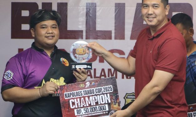 Wakapolres Tanbu Resmi Tutup Rangkaian Final Kapolres Tanbu Cup 2025 Open Tournament Billiard 9 Ball Handicap