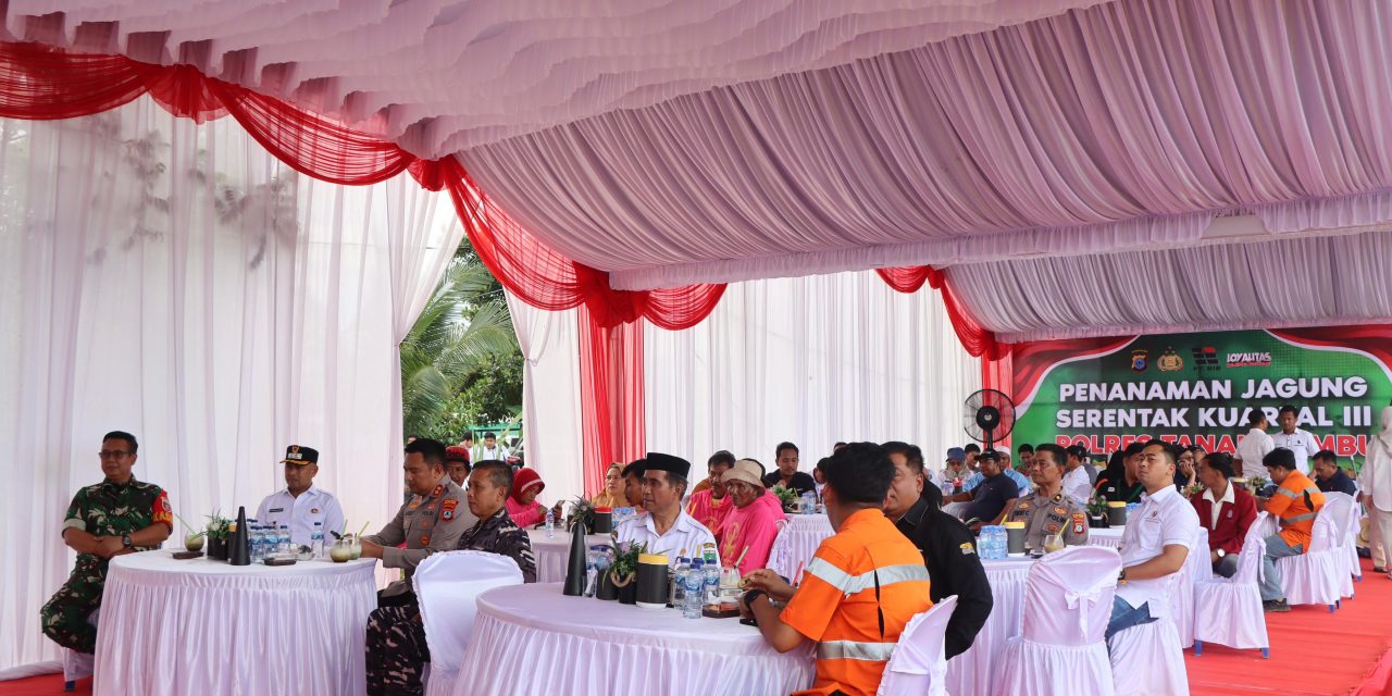Upaya Perkuat Ketahanan Pangan, Polres Tanbu Gelar Penanaman Jagung Serentak Kuartal III
