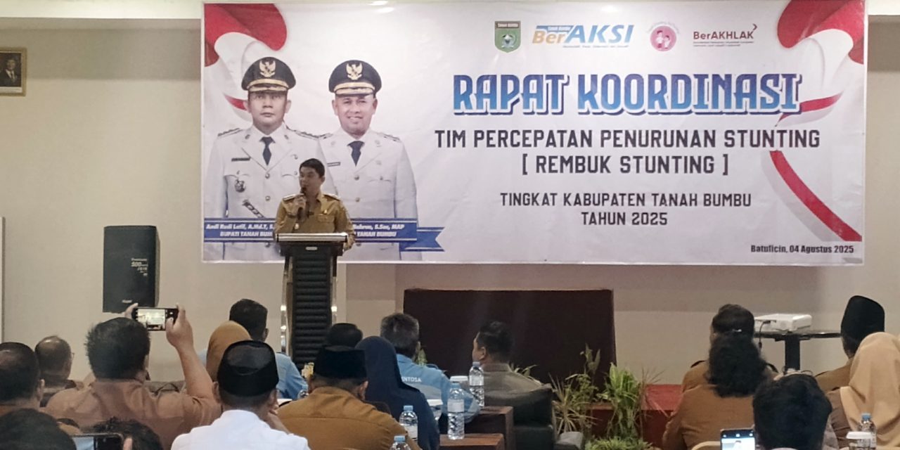 Bupati Tanbu Pimpin Rakoor TPPS dan Rembuk Stunting Tingkat Kabupaten 2025