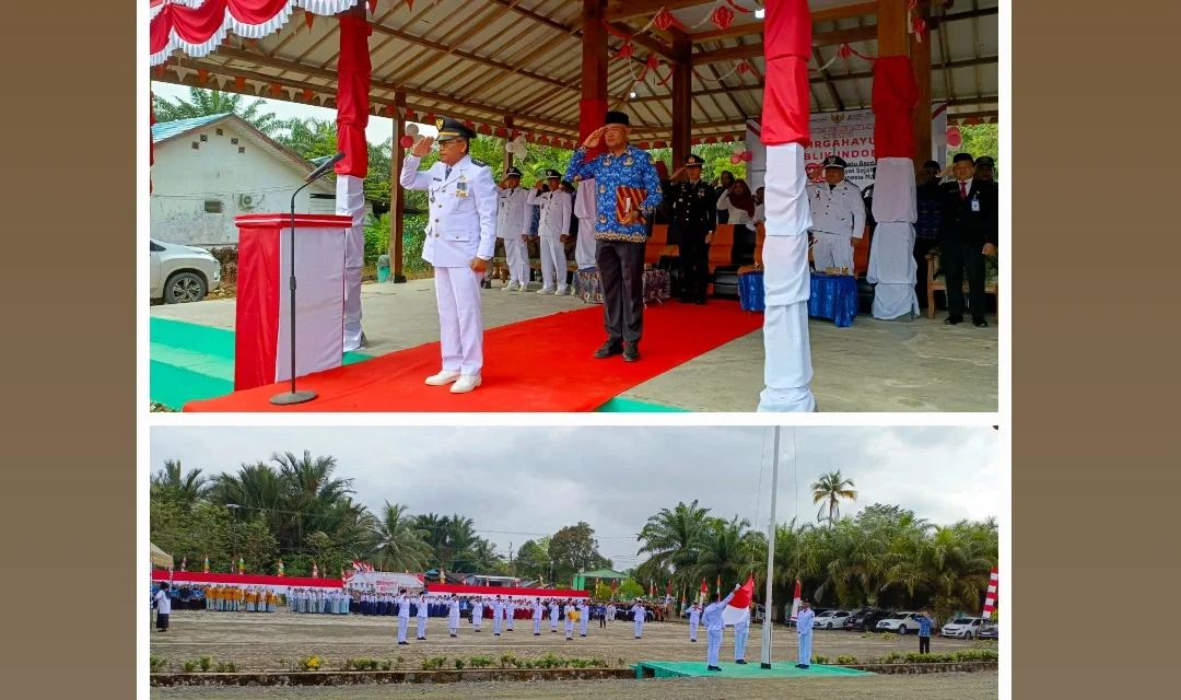 Upacara HUT RI ke-80 di Mentewe Berlangsung Secara Khidmat di Halaman Kantor Kecamatan Mentewe