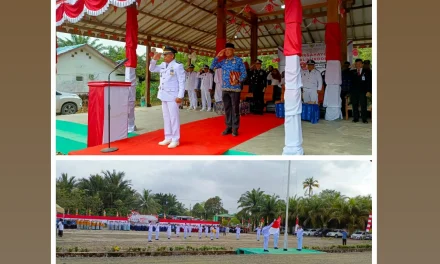 Upacara HUT RI ke-80 di Mentewe Berlangsung Secara Khidmat di Halaman Kantor Kecamatan Mentewe