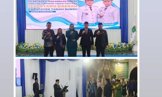 Bupati Tanbu Resmi Lantik Yulian Herawati Sebagai Sekretaris Daerah