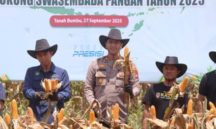 Polres Tanbu Laksanakan Panen Raya Jagung Serentak Kuartal III di Gunung Tinggi