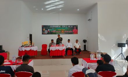 Peringati HUT TNI ke-80, Koramil 1022-05/Karang Bintang Kodim 1022/Tanbu Gelar Lomba Tenis Meja Dandim Cup