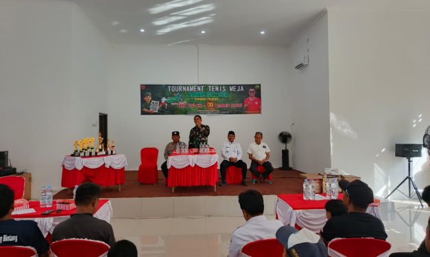 Peringati HUT TNI ke-80, Koramil 1022-05/Karang Bintang Kodim 1022/Tanbu Gelar Lomba Tenis Meja Dandim Cup