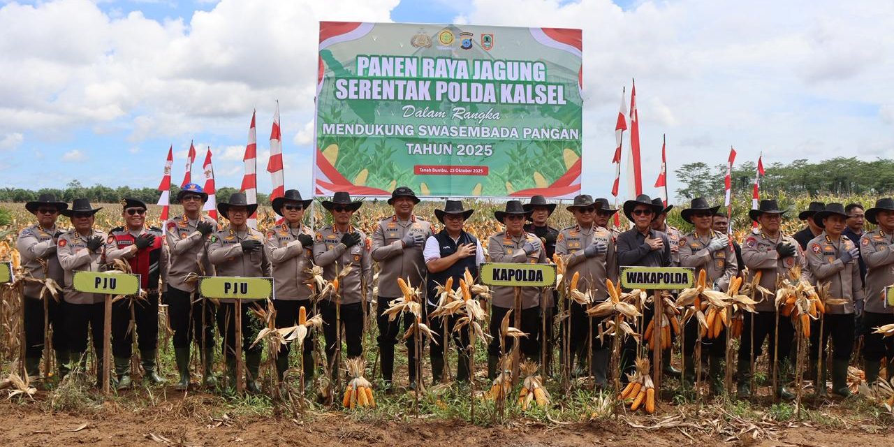 Polda Kalsel Gelar Panen Raya Jagung Serentak 2025
