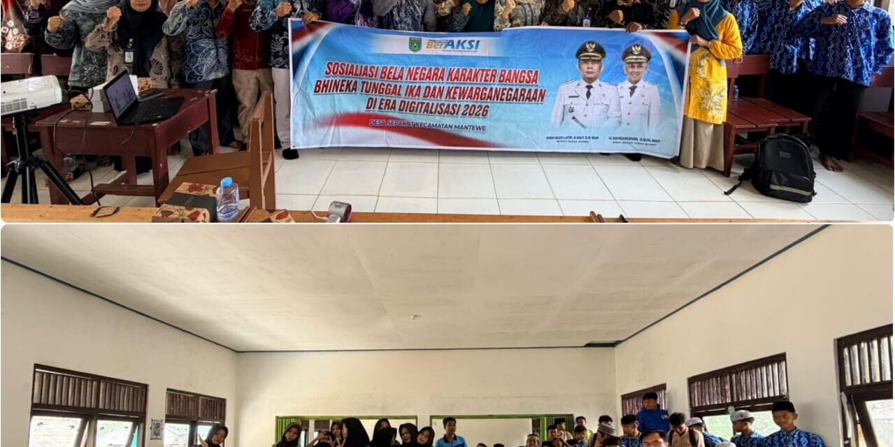 Bakesbangpol Tanbu Bersinergi dengan Desa Sepakat Kecamatan Mentewe Gelar Sosialisasi Bela Negara