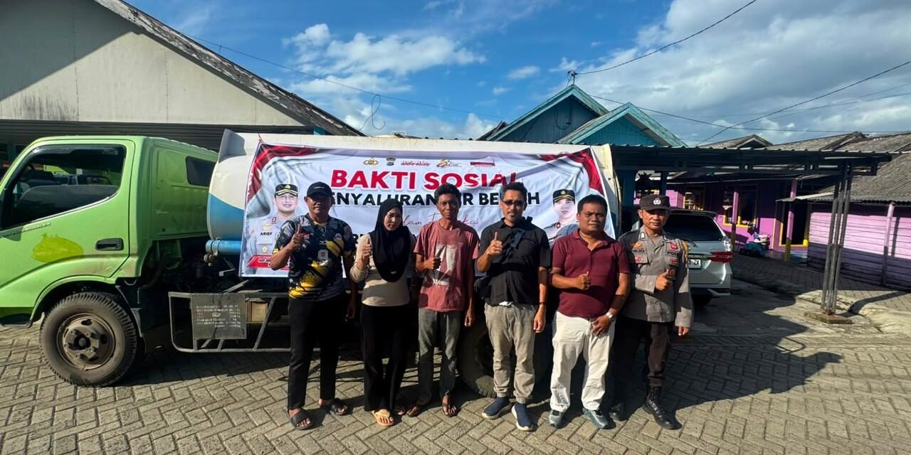 Peringati Hari Bhayangkara ke-80, Polres Tanbu Gelar Bakti Sosial Penyaluran Air Bersih