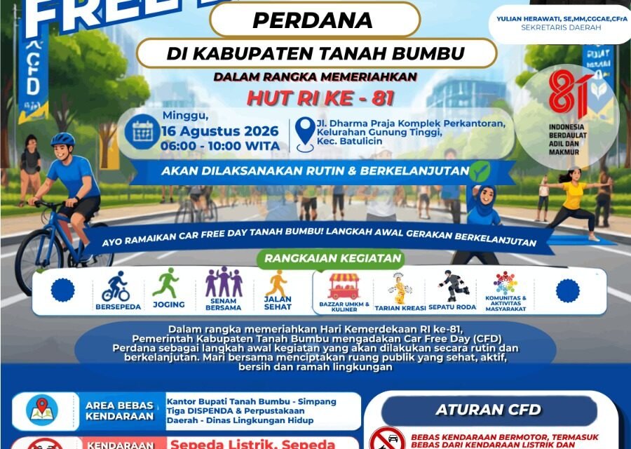 Pemkab Tanbu Akan Laksanakan CFD Guna Meriahkan HUT RI ke-81