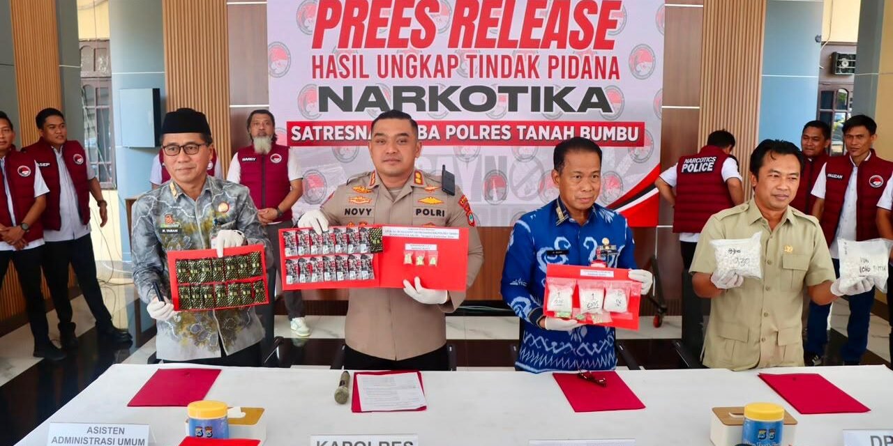 Satres Narkoba Polres Tanbu Ungkap 3 Kasus Narkotika dengan 4 Tersangka dan Barang Bukti