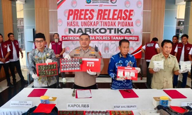 Satres Narkoba Polres Tanbu Ungkap 3 Kasus Narkotika dengan 4 Tersangka dan Barang Bukti